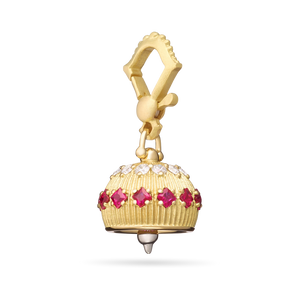 Paul Morelli 18K Yellow Gold Meditation Bell with Diamonds and Rubies, 12mm