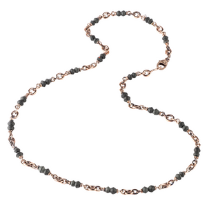 Sylva & Cie. 14K Rose Gold Onyx Chain Necklace, 18" Sylva & Cie. 14K Rose Gold Onyx Chain Necklace, 18"