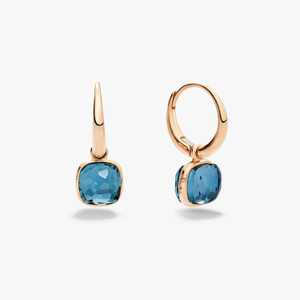 Pomellato Nudo Mini 18K Rose Gold London Blue Topaz Earrings Pomellato Nudo Mini 18K Rose Gold London Blue Topaz Earrings
