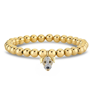 Sydney Evan 14K Yellow Gold & Diamond Jack Russell Charm on Gold Bead Bracelet Sydney Evan 14K Yellow Gold & Diamond Jack Russell Charm on Gold Bead Bracelet