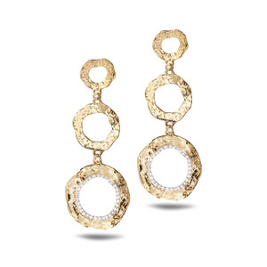 *VIRTUAL TRUNK SHOW* COOMI 20K Yellow Gold Serenity Three Flower Drop Earrings *VIRTUAL TRUNK SHOW* COOMI 20K Yellow Gold Serenity Three Flower Drop Earrings