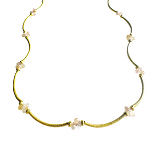 Mara Labell Designs 18K Gold Dangerous Curves Blush Sapphire Briolettes Necklace, 18" Mara Labell Designs 18K Gold Dangerous Curves Blush Sapphire Briolettes Necklace, 18"