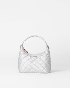 MZ Wallace Mini Metro Hobo in Oyster Metallic MZ Wallace Mini Metro Hobo in Oyster Metallic