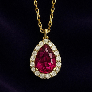*VIRTUAL TRUNK SHOW* Raspberry Garnet Birthday Cake Halo Pendant *VIRTUAL TRUNK SHOW* Raspberry Garnet Birthday Cake Halo Pendant