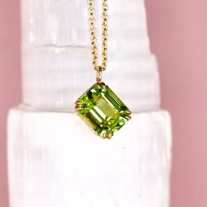 *VIRTUAL TRUNK SHOW* Green Tourmaline Custom Emerald Cut Necklace, 18" *VIRTUAL TRUNK SHOW* Green Tourmaline Custom Emerald Cut Necklace, 18"