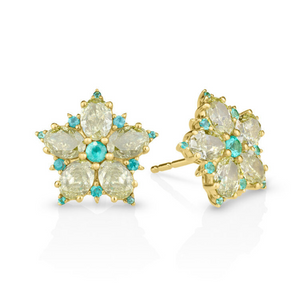 *VIRTUAL JEWELRY EVENT* Paul Morelli Yellow Diamond & Paraiba Stud Earrings *VIRTUAL JEWELRY EVENT* Paul Morelli Yellow Diamond & Paraiba Stud Earrings
