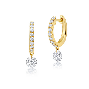 Graziela Gems 18K Yellow Gold Floating Diamond Huggies Graziela Gems 18K Yellow Gold Floating Diamond Huggies