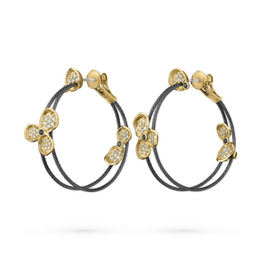 *VIRTUAL JEWELRY EVENT* Paul Morelli Forget Me Not Double Wire Hoop Earrings, 30mm *VIRTUAL JEWELRY EVENT* Paul Morelli Forget Me Not Double Wire Hoop Earrings, 30mm