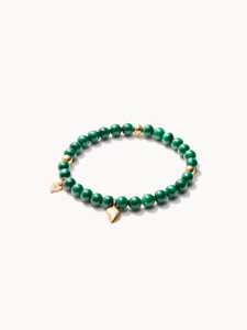 Tamara Comolli 18K Rose Gold India Malachite Bracelet with Golden Beads (1 Row) Tamara Comolli 18K Rose Gold India Malachite Bracelet with Golden Beads (1 Row)