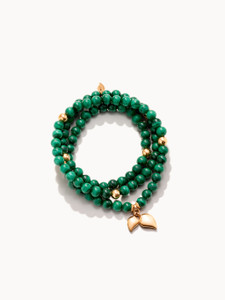 *VIRTUAL JEWELRY EVENT* Tamara Comolli 18K Rose Gold India Malachite Bracelet with Golden Beads (3 Rows) *VIRTUAL JEWELRY EVENT* Tamara Comolli 18K Rose Gold India Malachite Bracelet with Golden Beads (3 Rows)