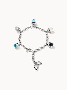 *VIRTUAL JEWELRY EVENT* Tamara Comolli 18K White Gold Mikado Flamenco Ocean Charm Bracelet with Diamond Pavé *VIRTUAL JEWELRY EVENT* Tamara Comolli 18K White Gold Mikado Flamenco Ocean Charm Bracelet with Diamond Pavé