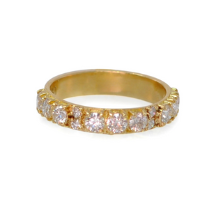 Armenta 18K Yellow Gold White Diamond Stack Ring, Size 6