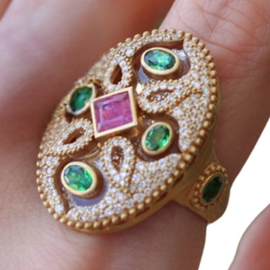 COOMI 20K Yellow Gold Trinetra Ring Set, Size 7 COOMI 20K Yellow Gold Trinetra Ring Set, Size 7
