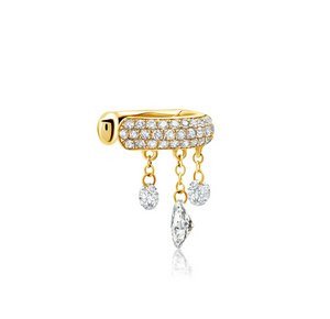 Graziela Gems 18K Yellow Gold Floating Diamond Cartilage Cuff Graziela Gems 18K Yellow Gold Floating Diamond Cartilage Cuff
