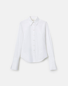 Lafayette 148 New York Organic Cotton Poplin Fitted Shirt in White Lafayette 148 New York Organic Cotton Poplin Fitted Shirt in White