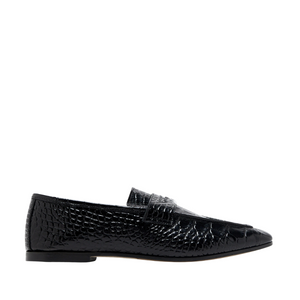 Sophique Milano Essenziale Croc Embossed Loafer in Black Sophique Milano Essenziale Croc Embossed Loafer in Black