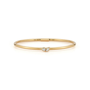 *SPECIAL ORDER* Jade Trau 18K Yellow Gold Posey Two Stone Plié Bangle *SPECIAL ORDER* Jade Trau 18K Yellow Gold Posey Two Stone Plié Bangle