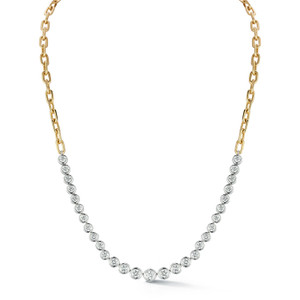 *SPECIAL ORDER* Walters Faith Classic 18K Gold Bezel Set Graduating Diamond Necklace, 16" *SPECIAL ORDER* Walters Faith Classic 18K Gold Bezel Set Graduating Diamond Necklace, 16"