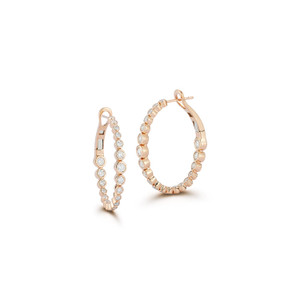 *SPECIAL ORDER* Walters Faith Classic 18K Gold Bezel Set Diamond Oval Small Hoop Earrings *SPECIAL ORDER* Walters Faith Classic 18K Gold Bezel Set Diamond Oval Small Hoop Earrings