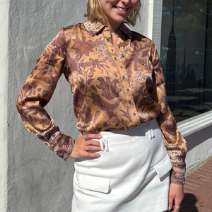 Kobi Halperin Hallow Print Blouse in Beaver Multi Kobi Halperin Hallow Print Blouse in Beaver Multi