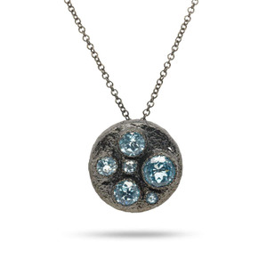 *SHOP & SIP EVENT* COOMI Dune Blackened Sterling Silver Blue Topaz Necklace *SHOP & SIP EVENT* COOMI Dune Blackened Sterling Silver Blue Topaz Necklace