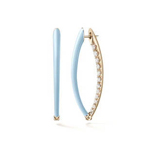Melissa Kaye 18K Yellow Gold Cristina Earrings with Pastel Blue Enamel (Medium) Melissa Kaye 18K Yellow Gold Cristina Earrings with Pastel Blue Enamel (Medium)