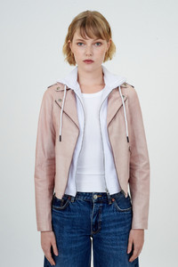 Jakett New York Molly Patina Leather Jacket in Pink Jakett New York Molly Patina Leather Jacket in Pink