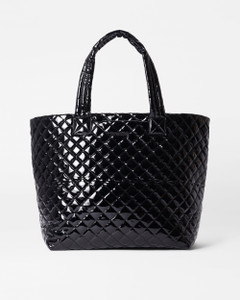 MZ Wallace Large Metro Tote Deluxe in Black Lacquer MZ Wallace Large Metro Tote Deluxe in Black Lacquer