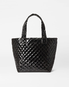 MZ Wallace Medium Metro Tote Deluxe in Black Lacquer MZ Wallace Medium Metro Tote Deluxe in Black Lacquer