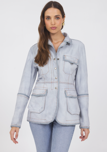 Jakett New York Meryl Waxed Suede Leather Jacket in Cloud Jakett New York Meryl Waxed Suede Leather Jacket in Cloud