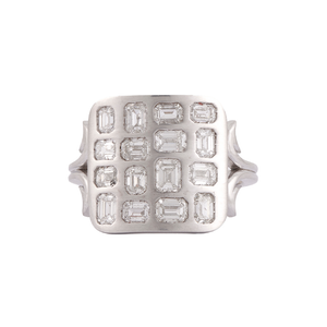 *RESERVE TODAY* Sylva & Cie. Small Square Ten Table Baguette Ring, Size 7 3/4 *RESERVE TODAY* Sylva & Cie. Small Square Ten Table Baguette Ring, Size 7 3/4