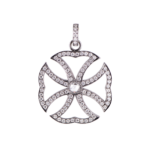 Sylva & Cie. 18K White Gold Diamond Cross Pendant Sylva & Cie. 18K White Gold Diamond Cross Pendant