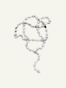 Tamara Comolli 18K White Gold Snowflakes Alternating Rivière Classic Collier Necklace, 58cm