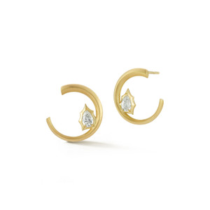 *VIRTUAL TRUNK SHOW* Jade Trau Envoy Solitaire Hoops (Pair)