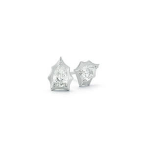 Jade Trau Platinum Envoy Pear-Shaped Diamond Stud Earrings (Pair)