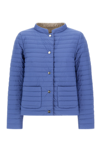 Herno Ecoage and Nylon Ultralight Reversible Jacket in Violet Blue/Taupe