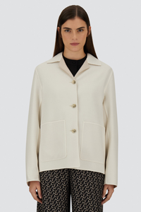 Herno Double Faced Wool Blazer Jacket in Cream/Chantilly, Size 46