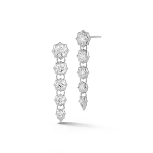 Jade Trau Platinum 5 Stone Sophisticate Drop Earrings