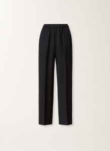 Fabiana Filippi Bi-Stretch Lightweight Wool Gubbio Jogging Pants in Midnight Blue, Size 52