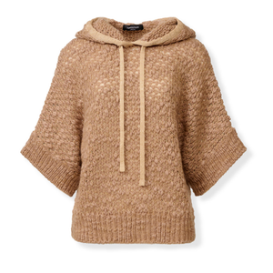 *VIRTUAL TRUNK SHOW* Fabiana Filippi Sequin Boucle' Hooded Cape Sweater