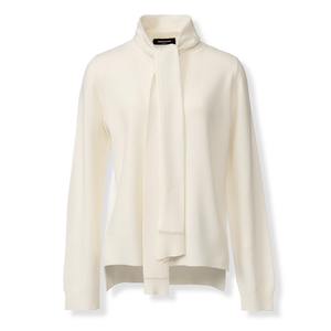 *VIRTUAL TRUNK SHOW* Fabiana Filippi Platinum Crew Neck Sweater With Detachable Scarf