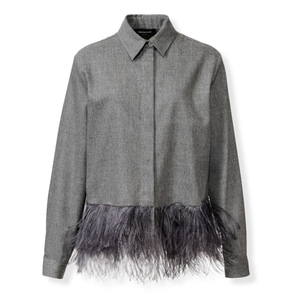 *VIRTUAL TRUNK SHOW* Fabiana Filippi Flannel Shirt With Feather Bottom