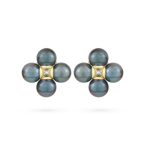 *SHOP & SIP EVENT* Paul Morelli XL Sequence Post Clip Earrings with Black Pearls
