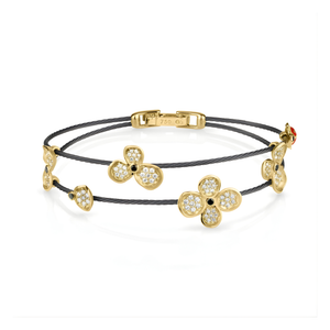 *SHOP & SIP EVENT* Paul Morelli Forget Me Not Double Wire Bracelet with Lady Bug (1.2mm)