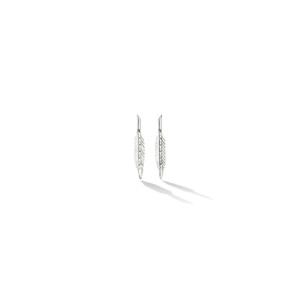 Cadar 18K White Gold Feather Drop Earrings (Small)