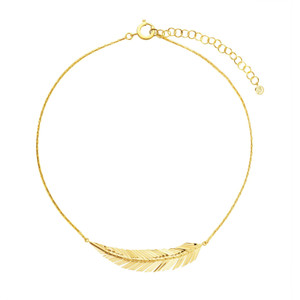 Cadar 18K Yellow Gold Feather Necklace (Medium)