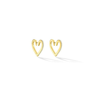 Cadar 18K Yellow Gold Endless Hoop Earrings with White Diamonds (Medium)
