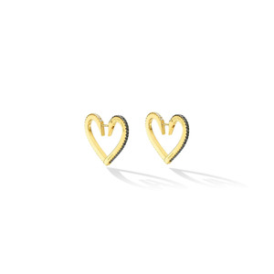 Cadar 18K Yellow Gold Endless Hoop Earrings with Black & White Diamonds (Medium)