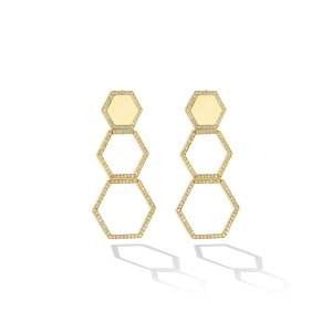 Cadar 18K Yellow Gold B Home Convertible Earrings