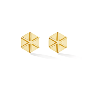 Cadar 18K Yellow Gold B Home Studs (Large)
